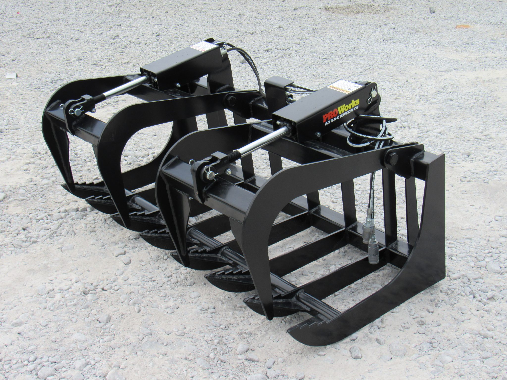 60″ Dual Cylinder Root Bucket Grapple Attachment Fits Skid Steer Quick