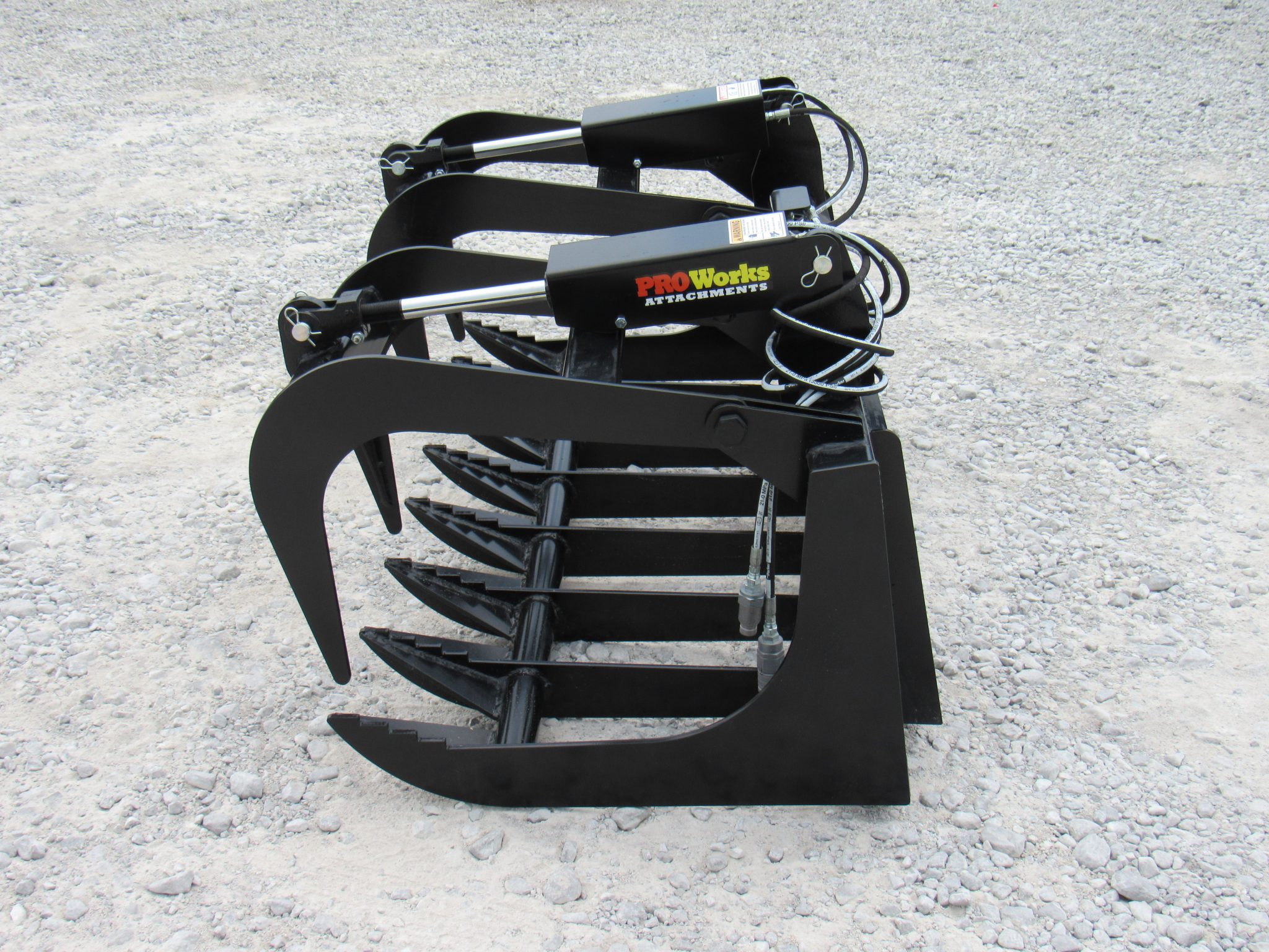 60″ Dual Cylinder Root Bucket Grapple Attachment Fits Skid Steer Quick