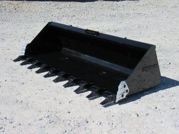 84" Severe Duty Low Profile Dirt Bucket with Teeth Fits Skid Steer Quick Attach