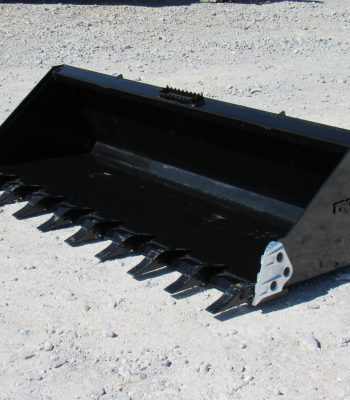 84" Severe Duty Low Profile Dirt Bucket with Teeth Fits Skid Steer Quick Attach