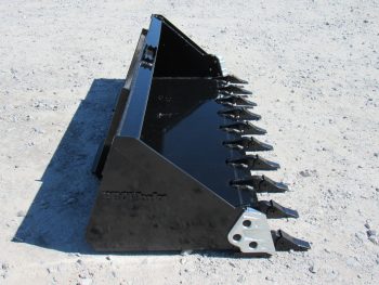 84" Severe Duty Low Profile Dirt Bucket with Teeth Fits Skid Steer Quick Attach - Image 8