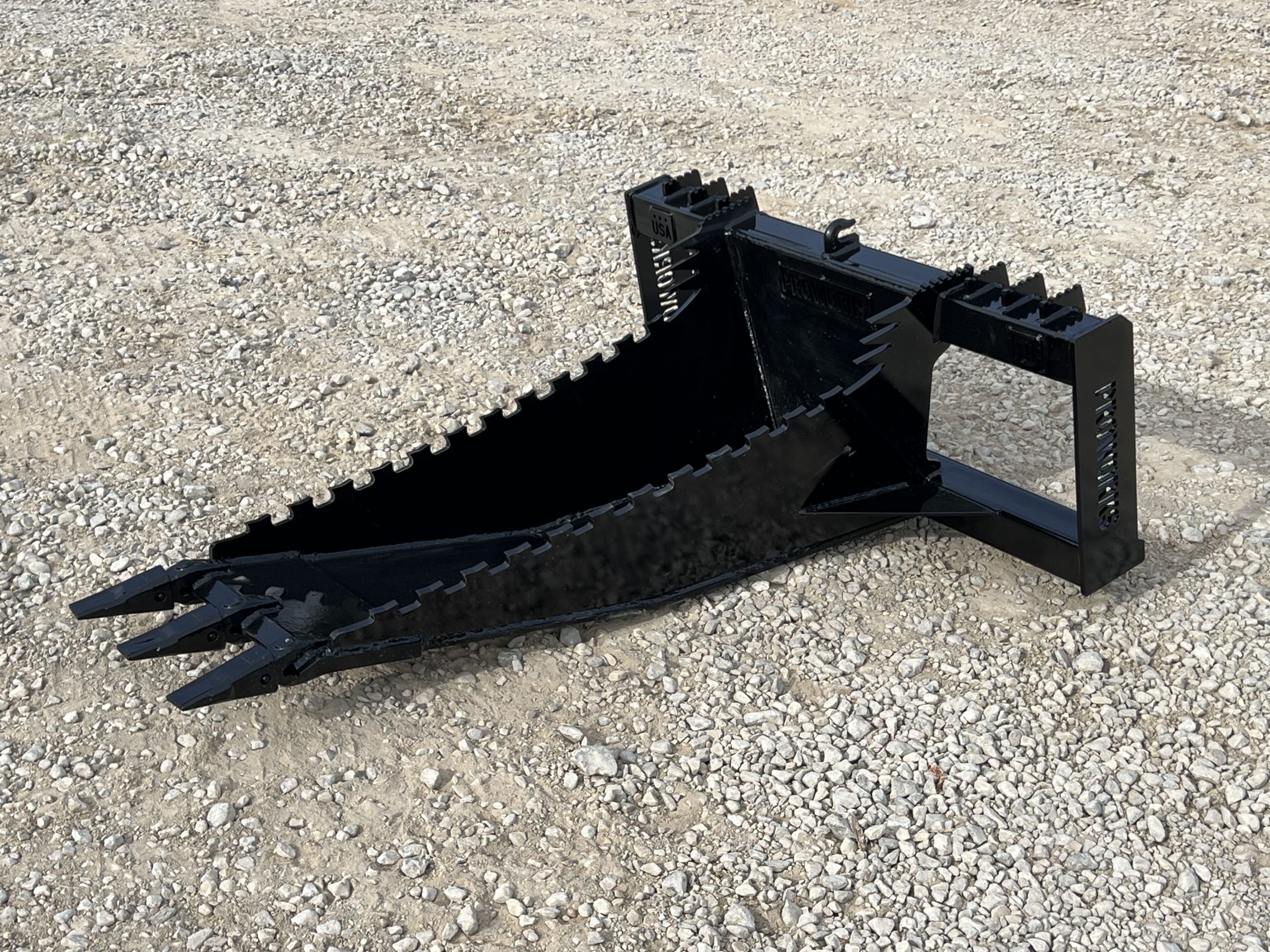 Severe Extreme Stump Bucket Attachment with Teeth Fits Skid Steer Quick Attach