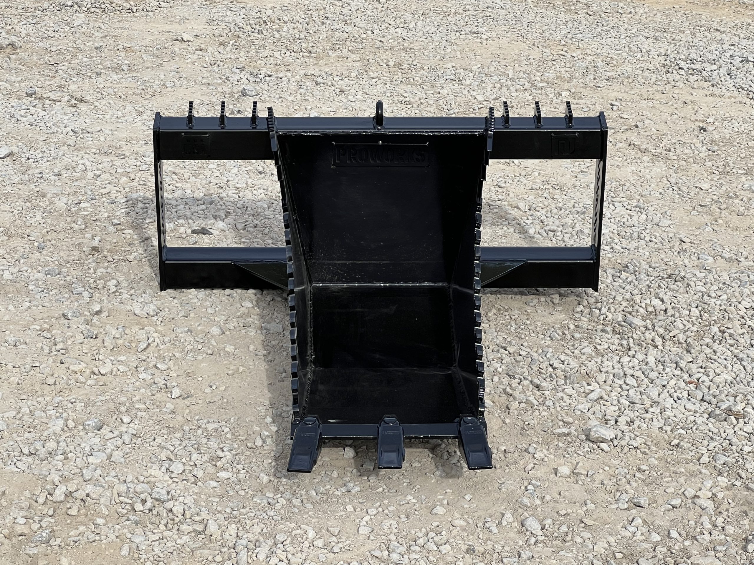 Severe Extreme Stump Bucket Attachment with Teeth Fits Skid Steer Quick Attach - Image 2
