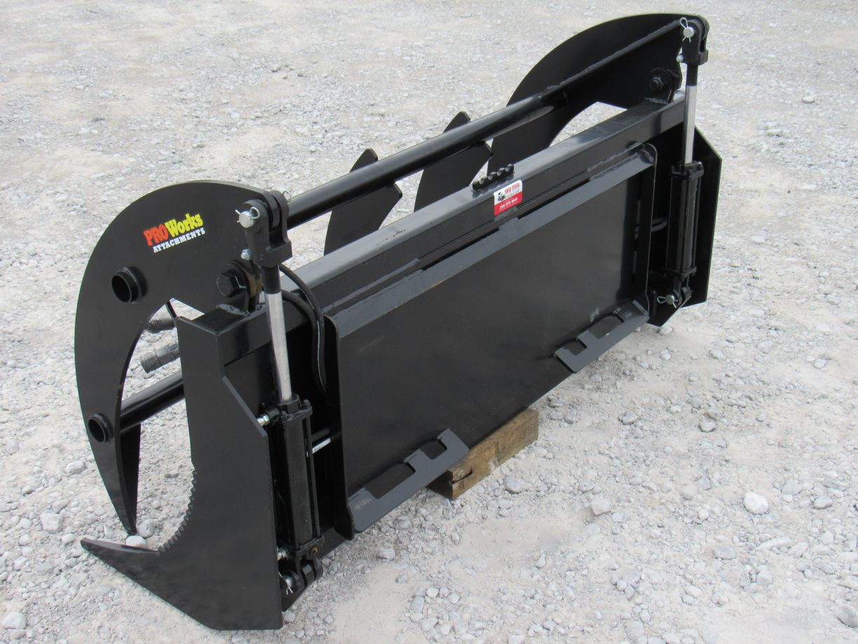 72″ Root Rake Clam Grapple Attachment Fits Skid Steer Quick Attach