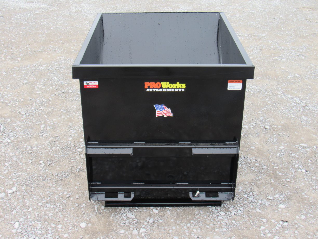 2 Cubic Yard Trash Hopper Dumpster Fits Skid Steer Quick Attach Skid