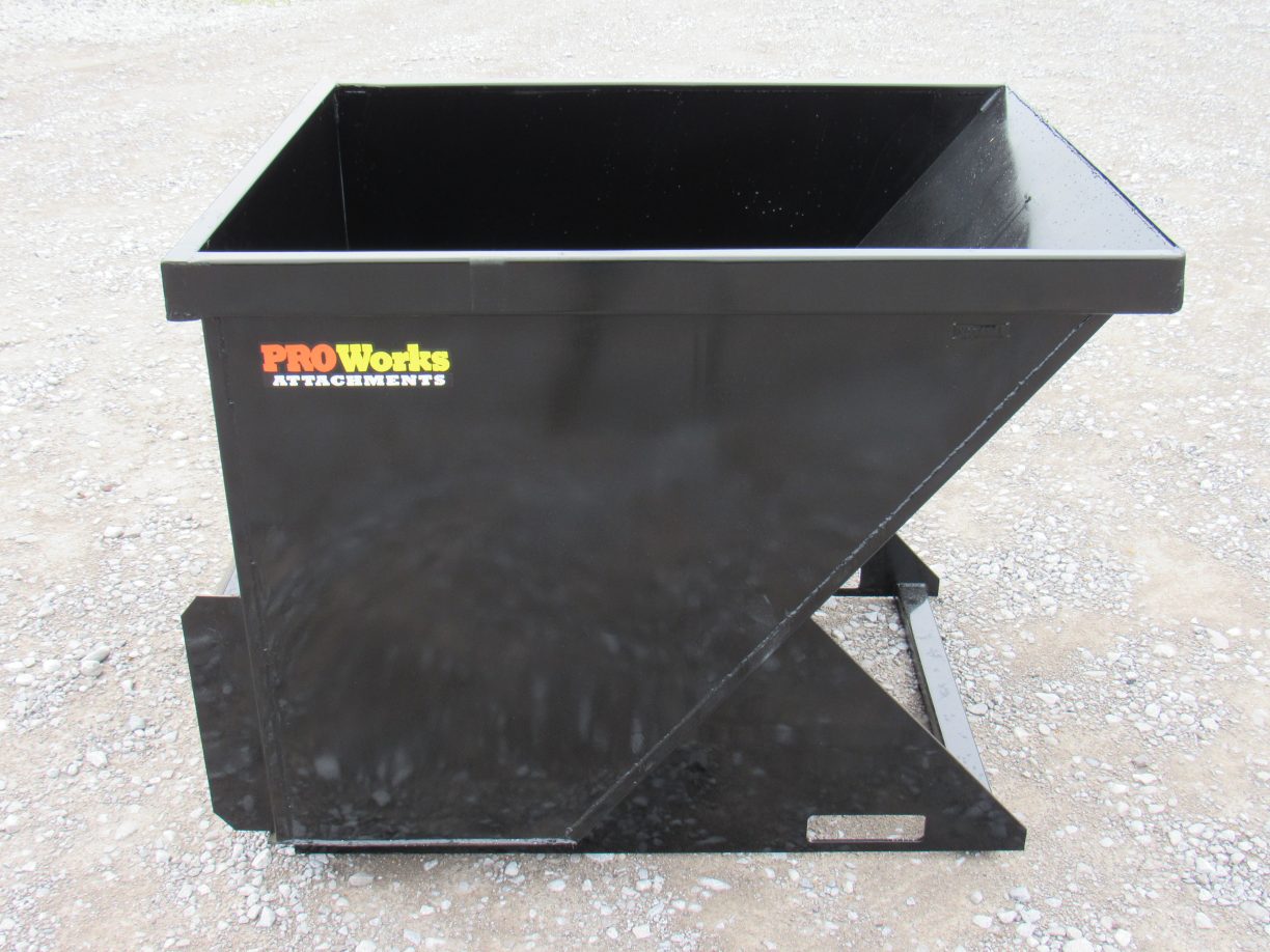 2 Cubic Yard Trash Hopper Dumpster Fits Skid Steer Quick Attach Skid