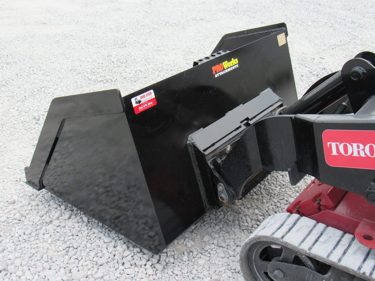 54″ Smooth Snow Mulch Litter Bucket Fits Mini Skid Steer Skid Steer