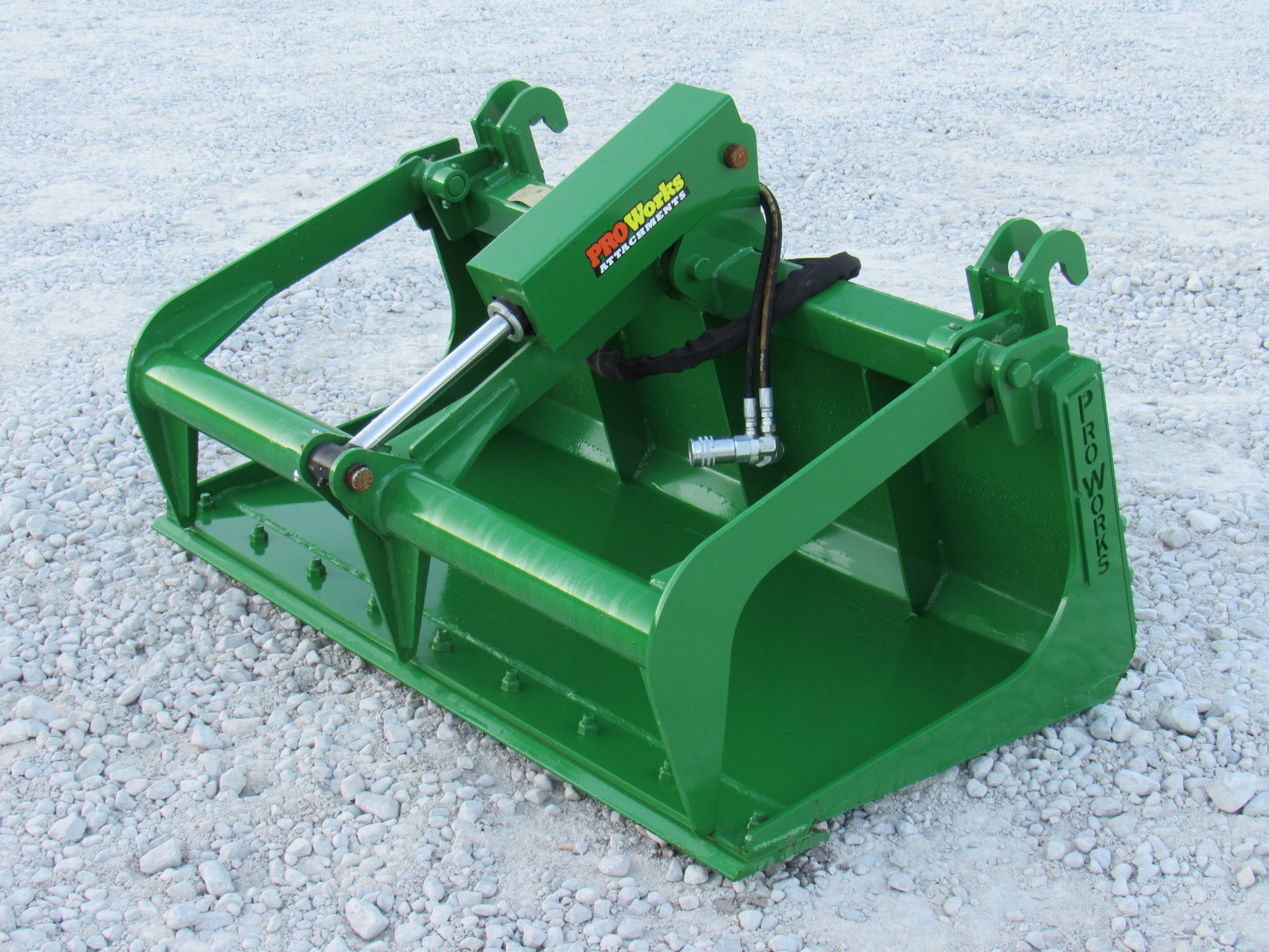 48″ Compact Tractor Single Cylinder Solid Bottom Bucket Grapple Fits