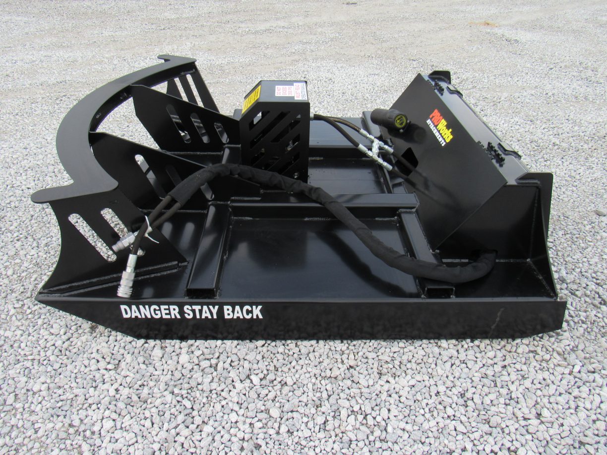 PROWORKS 60″ Direct Drive 3 Blade Brush Cutter Attachment Fits Skid Steer Quick Attach Skid