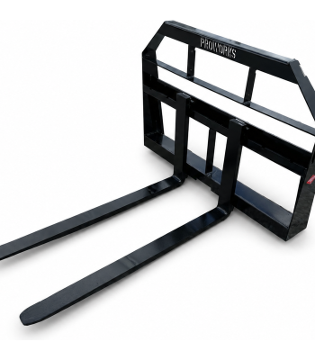 Standard Duty Pallet Fork Frame with 42" 2,200 Pound Pallet Forks Fits Skid Steer Quick Attach - Black