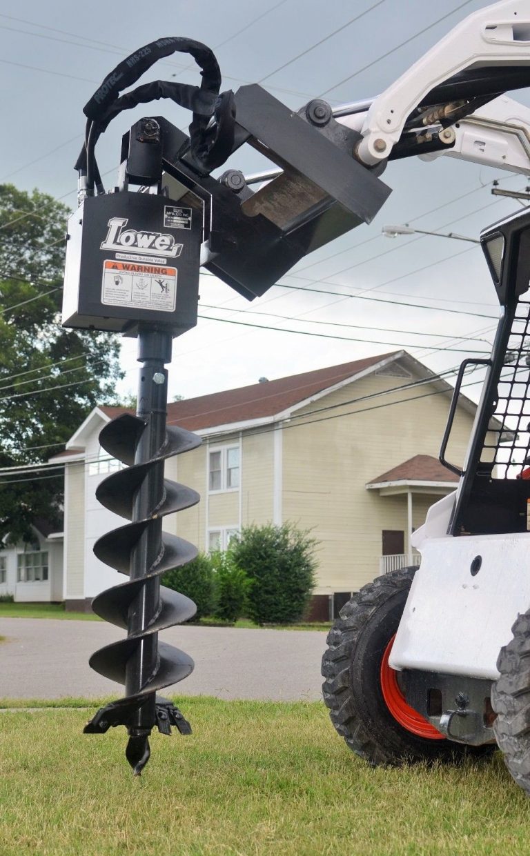 Lowe 750 Classic Round Auger Drive with 12″ Wide Bit Fits Skid Steer