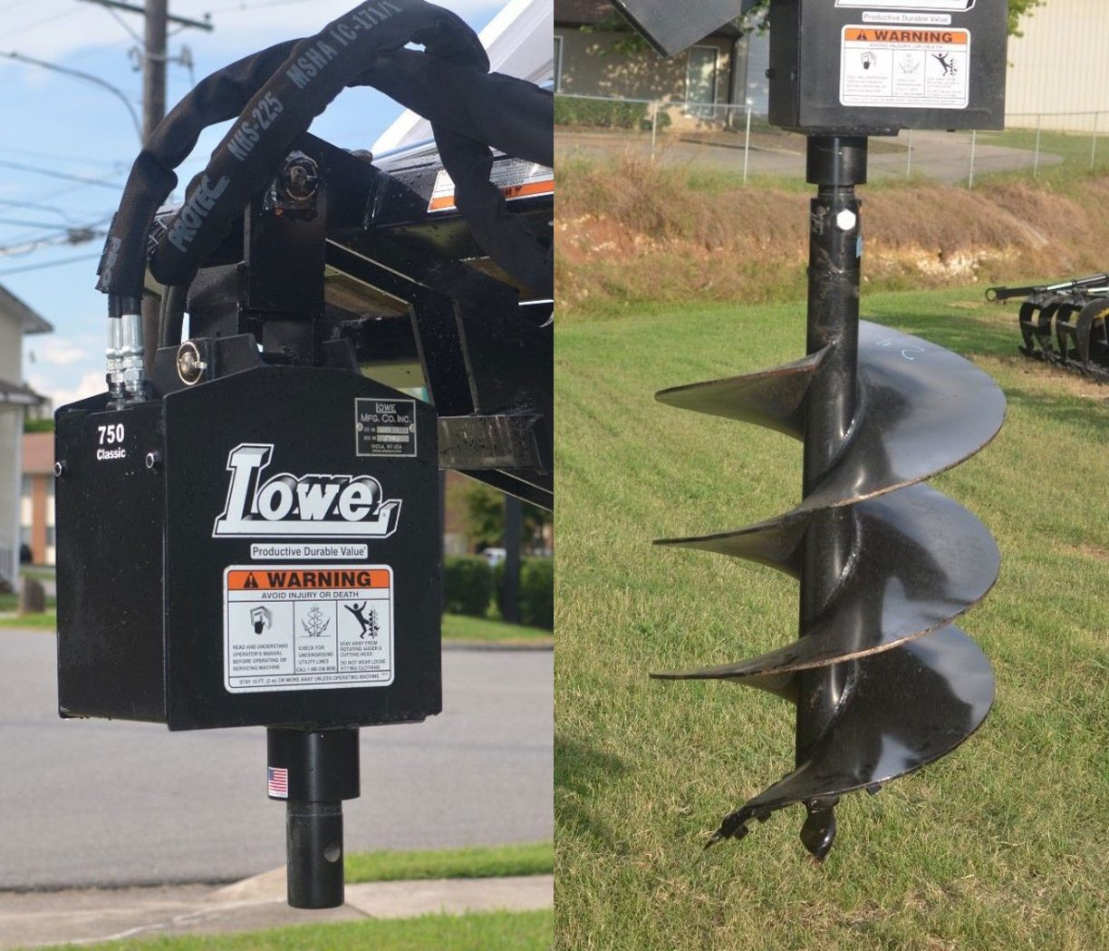 Lowe 750 Classic Hex Auger Drive with 24″ Wide Bit Fits Skid Steer