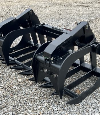 72" Heavy Duty Dual Cylinder Root Bucket Grapple Attachment Fits Skid Steer Quick Attach
