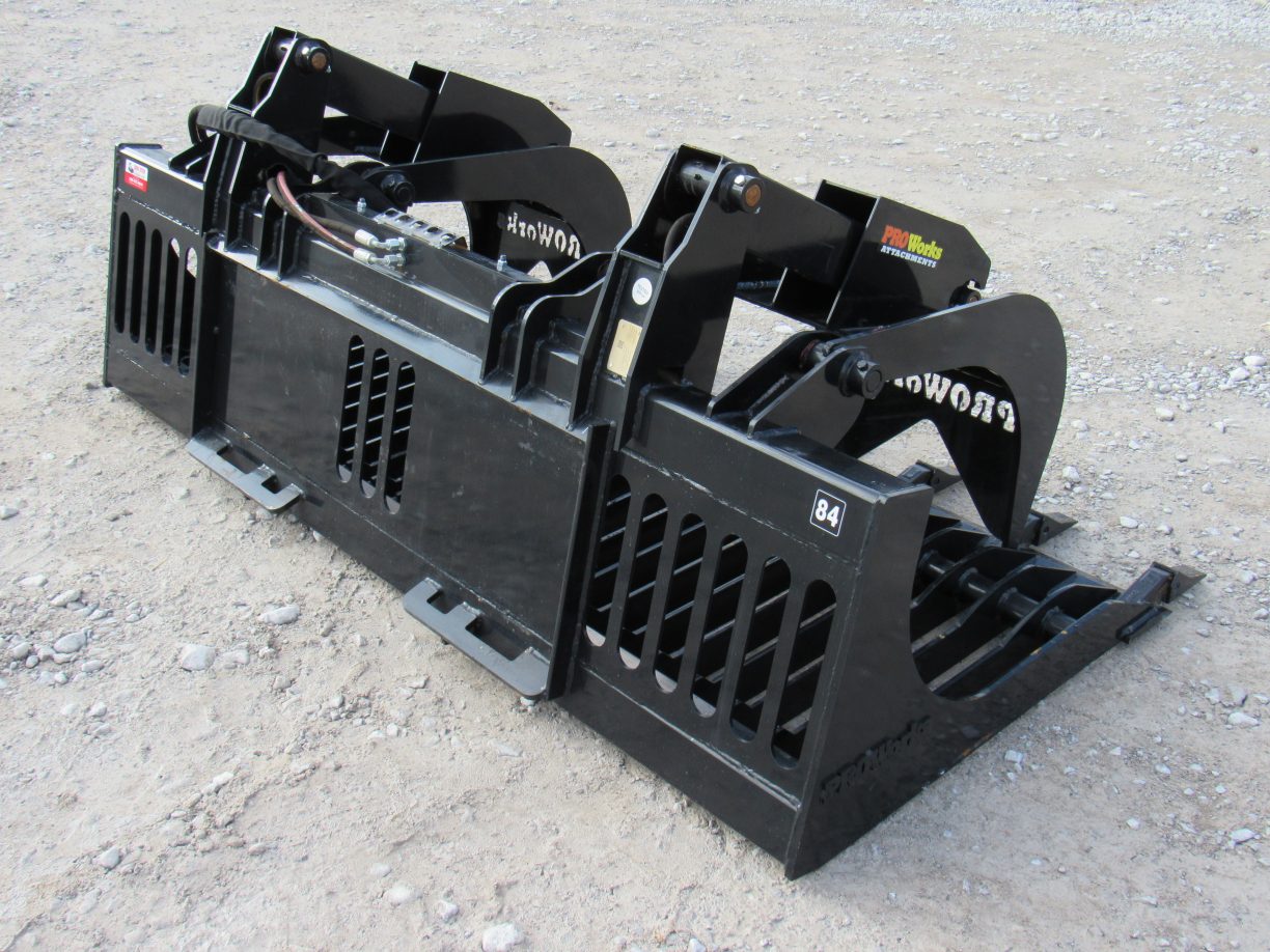 84″ Severe Duty Rock Bucket Grapple with Teeth Fits Skid Steer Quick