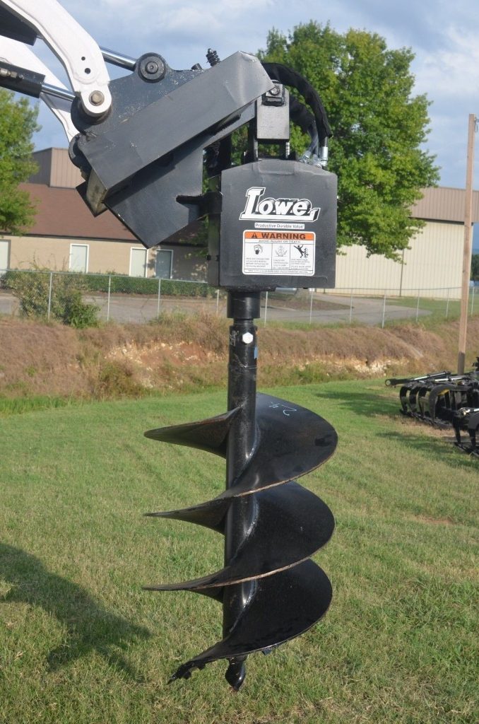 Lowe 750 Classic Round Auger Drive with 24″ Wide Bit Fits Skid Steer