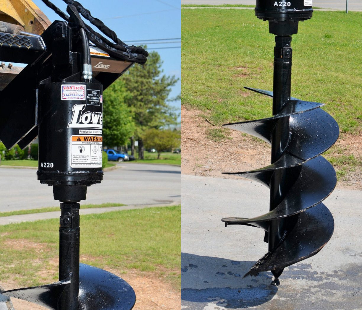 Lowe BP210 Hex Auger Drive with 24″ Wide Bit Fits Skid Steer Quick