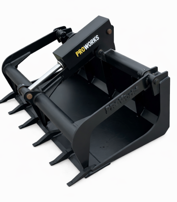 42" Heavy Duty Solid Bottom Bucket Grapple with Teeth Fits Mini Skid Steer