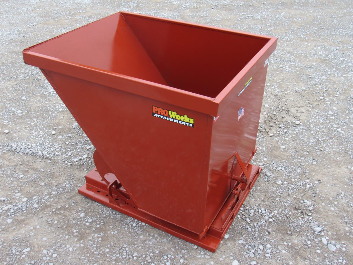 2 Cubic Yard Self Dumping Trash Hopper Dumpster Fits Forklift Pallet