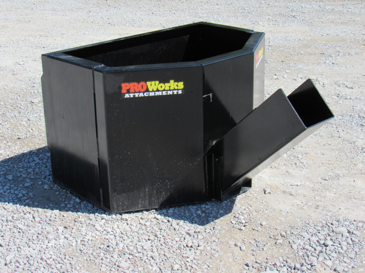 5/8 Cubic Yard Concrete Dispensing Bucket Attachment Fits Skid Steer