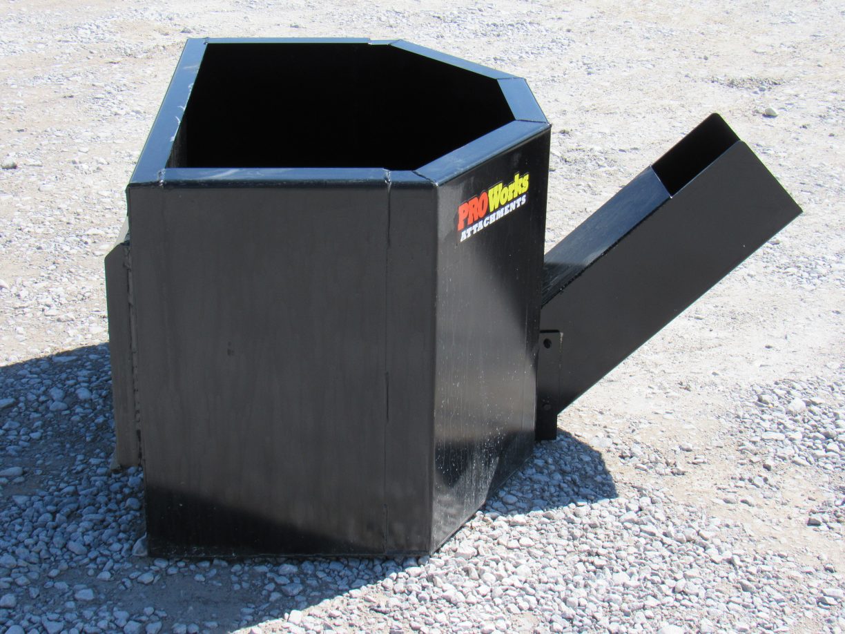 5/8 Cubic Yard Concrete Dispensing Bucket Attachment Fits Skid Steer ...