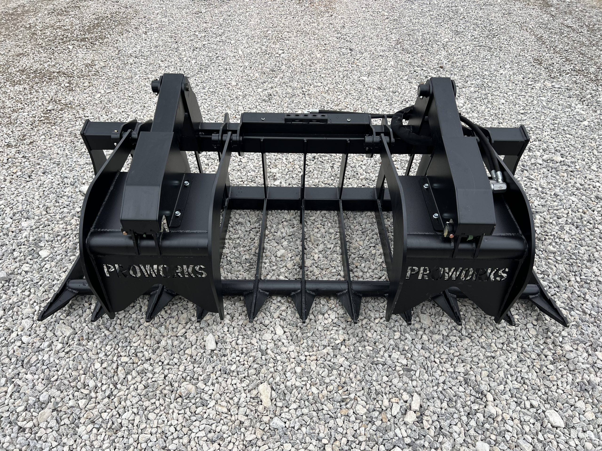 84" Heavy Duty Dual Cylinder Root Bucket Grapple Attachment Fits Skid Steer Quick Attach - Image 4