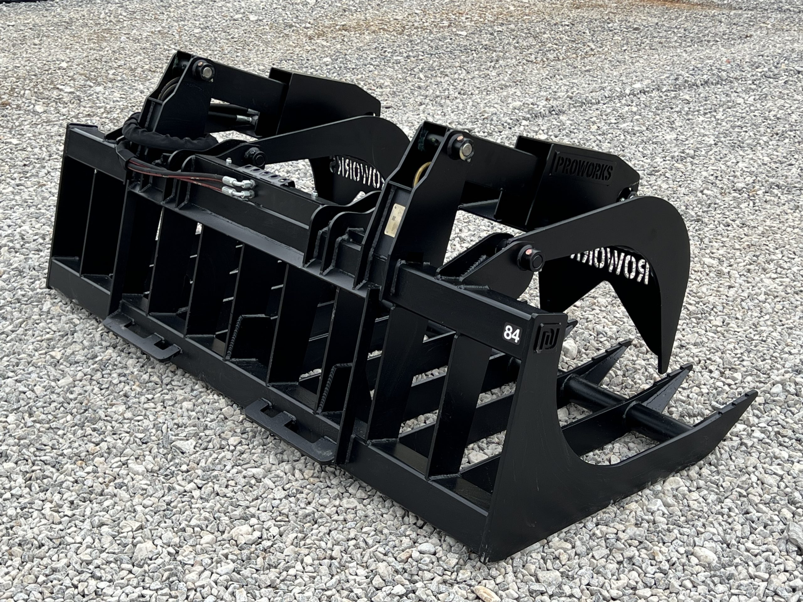 84" Heavy Duty Dual Cylinder Root Bucket Grapple Attachment Fits Skid Steer Quick Attach - Image 7