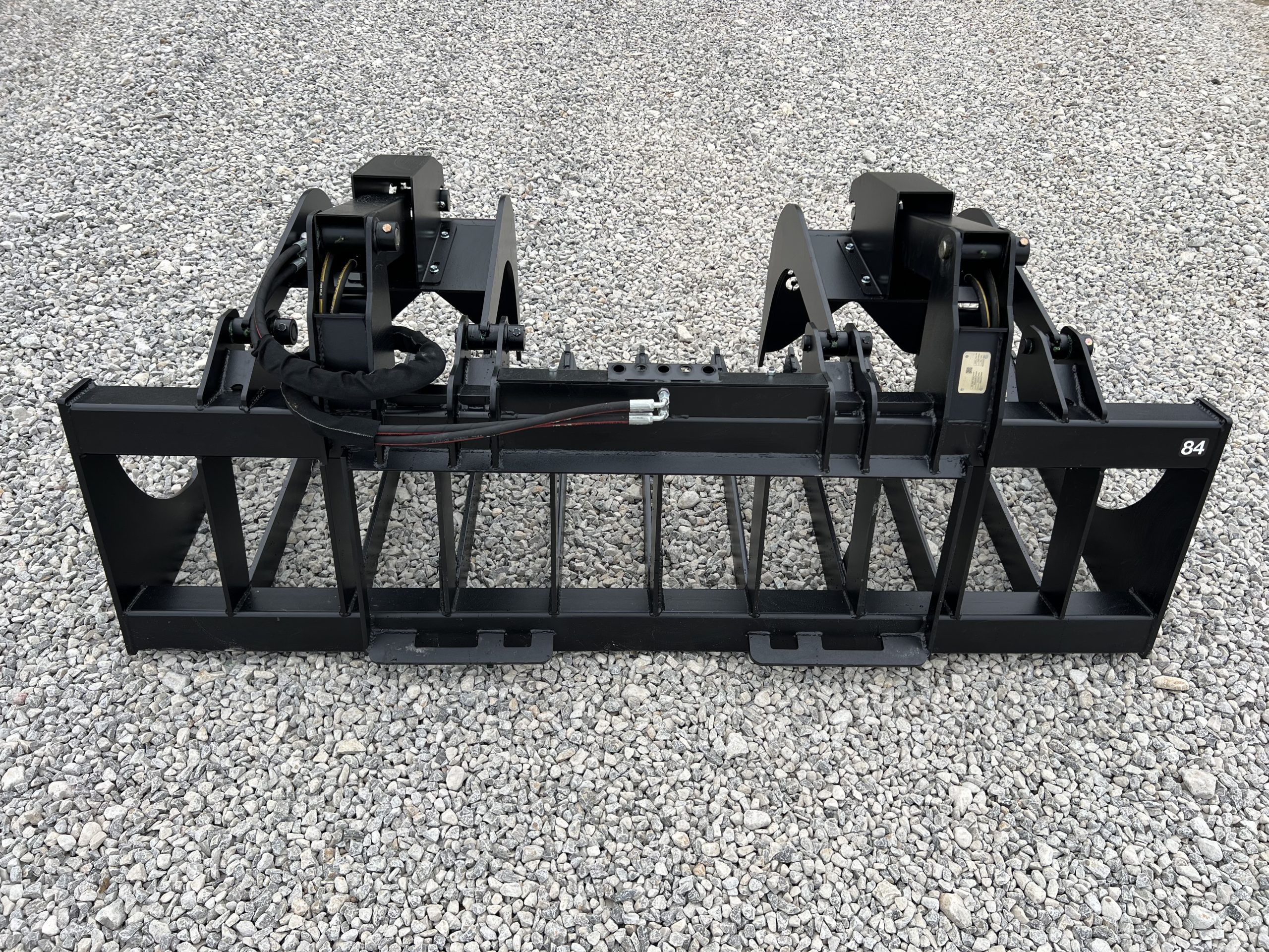 84" Heavy Duty Dual Cylinder Root Bucket Grapple Attachment Fits Skid Steer Quick Attach - Image 8