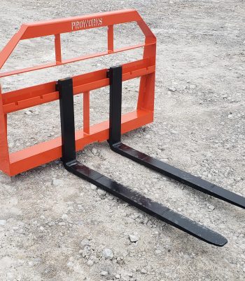 PRO Works 42" 2200 lb Pallet Forks with Hi Vis Compact Tractor Frame Orange