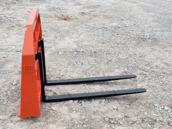 PRO Works 42" 2200 lb Pallet Forks with Hi Vis Compact Tractor Frame Orange