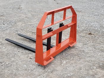 PRO Works 42" 2200 lb Pallet Forks with Hi Vis Compact Tractor Frame Orange