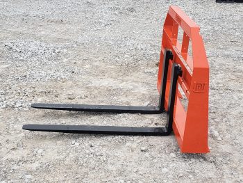 PRO Works 42" 2200 lb Pallet Forks with Hi Vis Compact Tractor Frame Orange