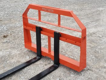 PRO Works 42" 2200 lb Pallet Forks with Hi Vis Compact Tractor Frame Orange