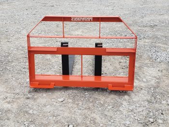 PRO Works 42" 2200 lb Pallet Forks with Hi Vis Compact Tractor Frame Orange