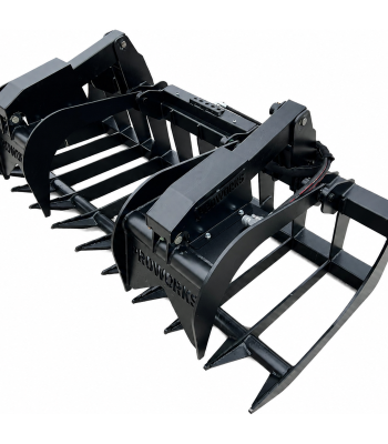 84" Heavy Duty Dual Cylinder Root Bucket Grapple Attachment Fits Skid Steer Quick Attach
