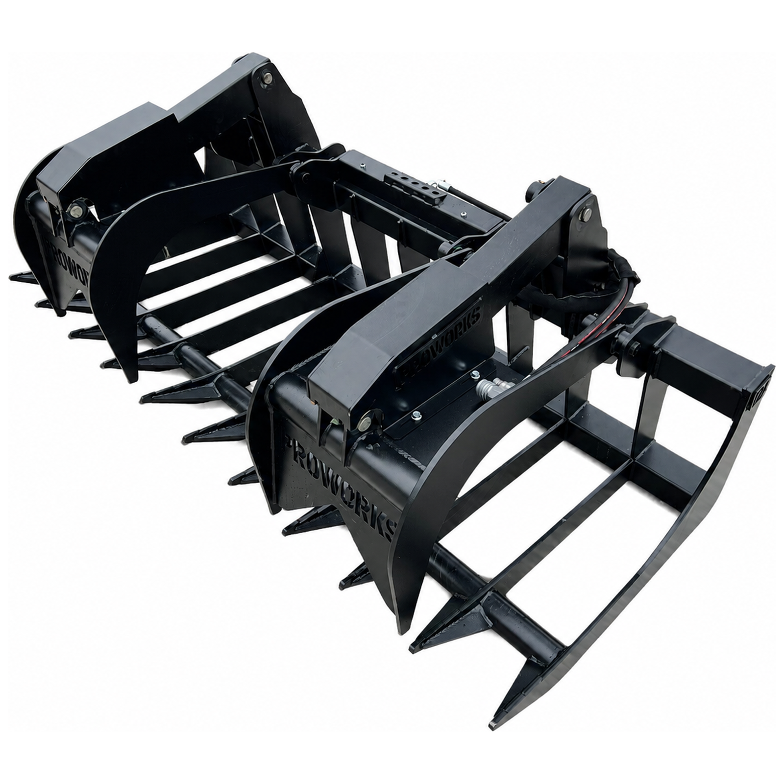 84" Heavy Duty Dual Cylinder Root Bucket Grapple Attachment Fits Skid Steer Quick Attach