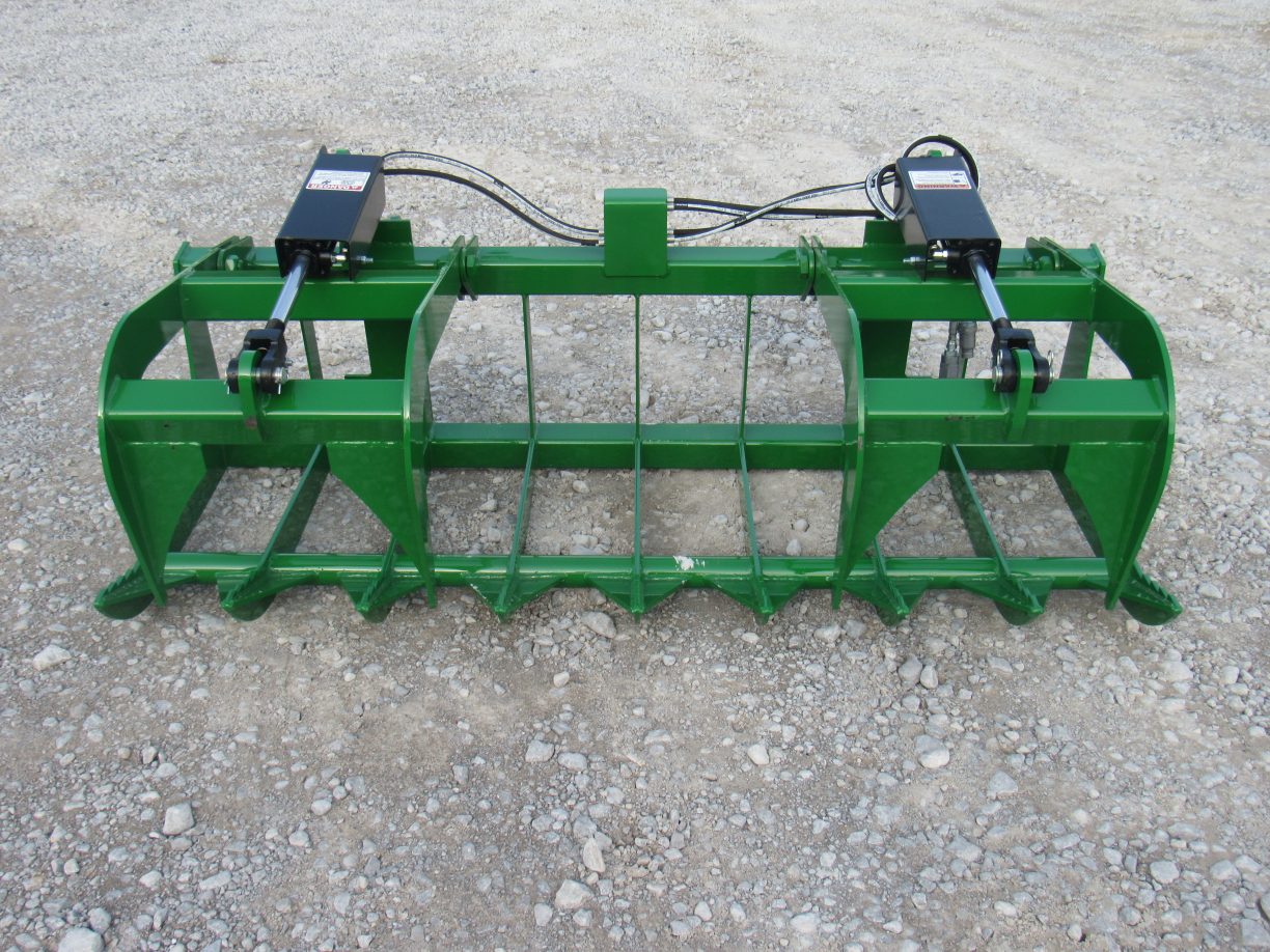 72″ Dual Cylinder Root Bucket Grapple Attachment Fits John Deere Loader ...