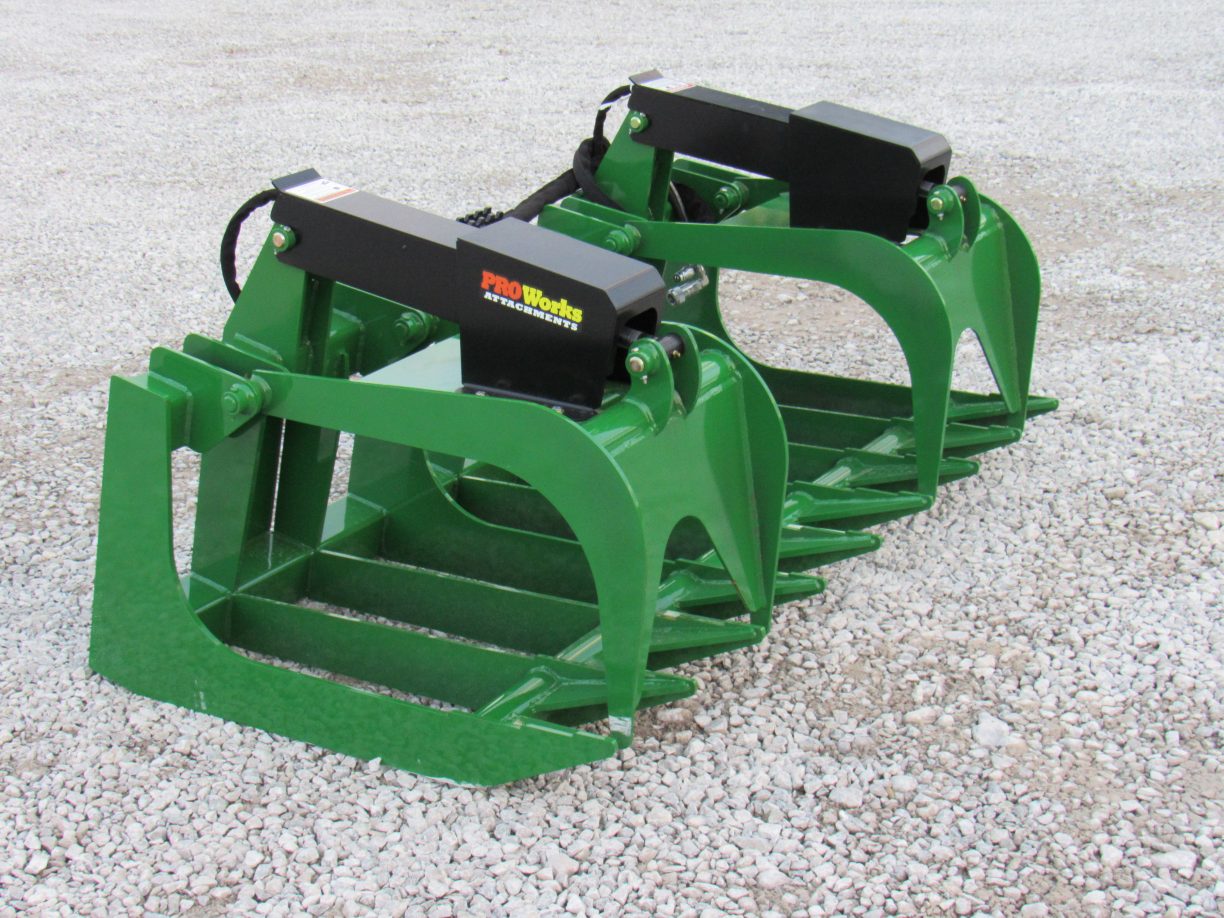 72″ Heavy Duty Dual Cylinder Root Bucket Grapple Attachment Fits John ...