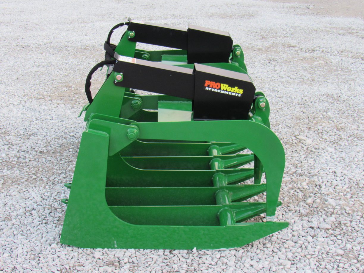 72″ Heavy Duty Dual Cylinder Root Bucket Grapple Attachment Fits John ...