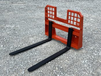 Walk Through Pallet Fork Frame with 48" 4,000 Pound Pallet Forks - Orange