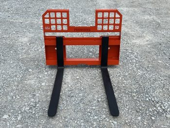 Walk Through Pallet Fork Frame with 48" 4,000 Pound Pallet Forks - Orange - Image 2