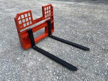 Walk Through Pallet Fork Frame with 48" 4,000 Pound Pallet Forks - Orange - Image 3