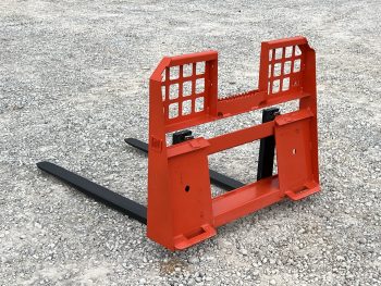 Walk Through Pallet Fork Frame with 48" 4,000 Pound Pallet Forks - Orange - Image 7