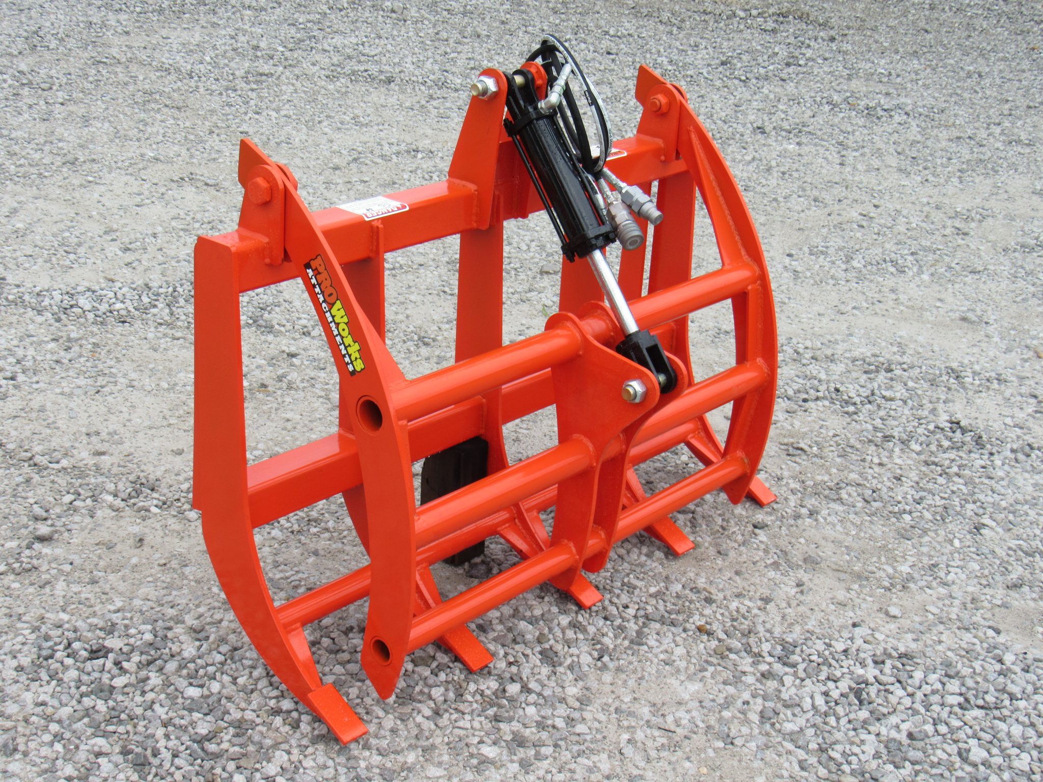 48″ Compact Tractor Root Rake Clam Grapple Attachment Fits Skid Steer