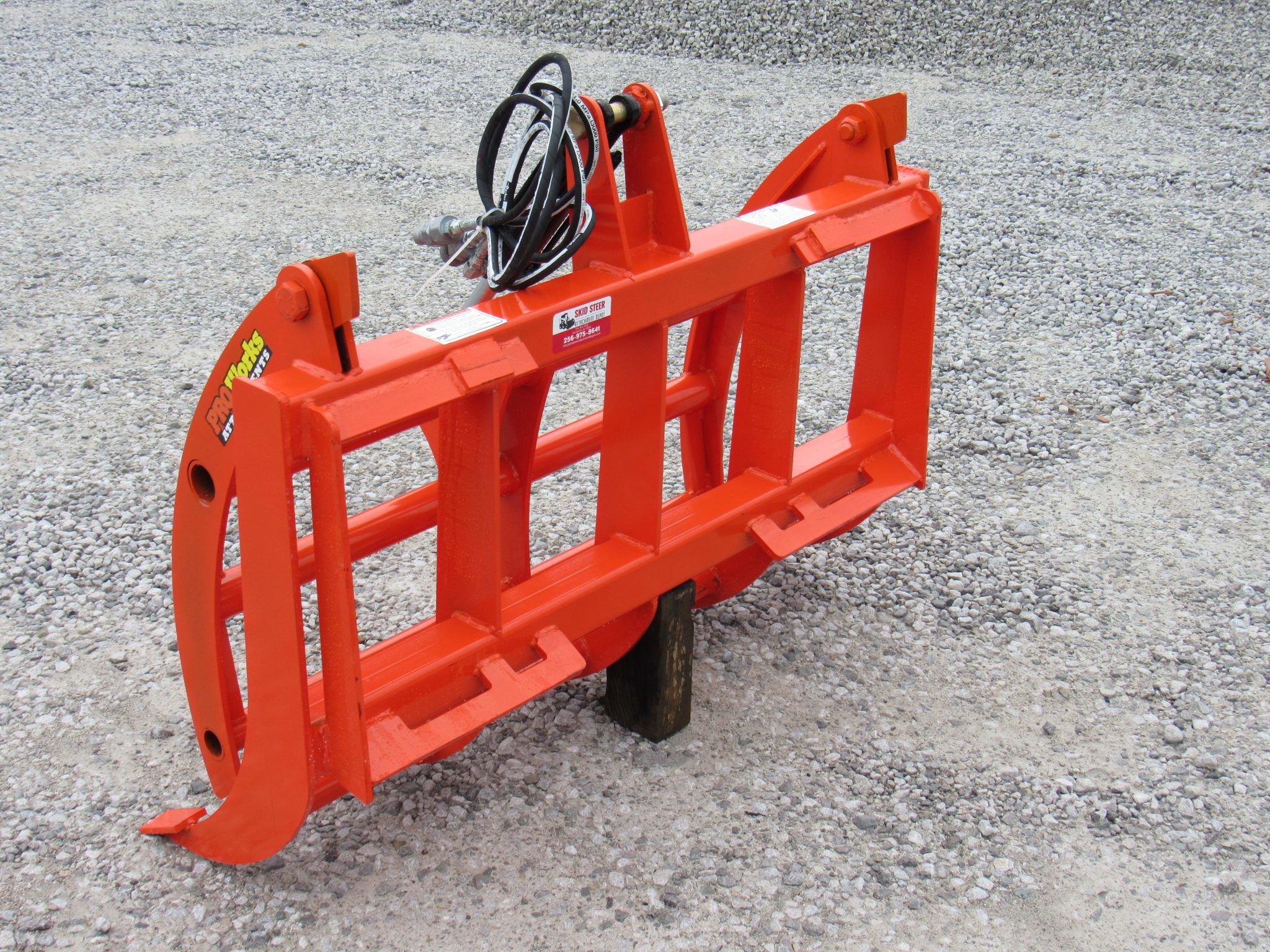 48″ Compact Tractor Root Rake Clam Grapple Attachment Fits Skid Steer