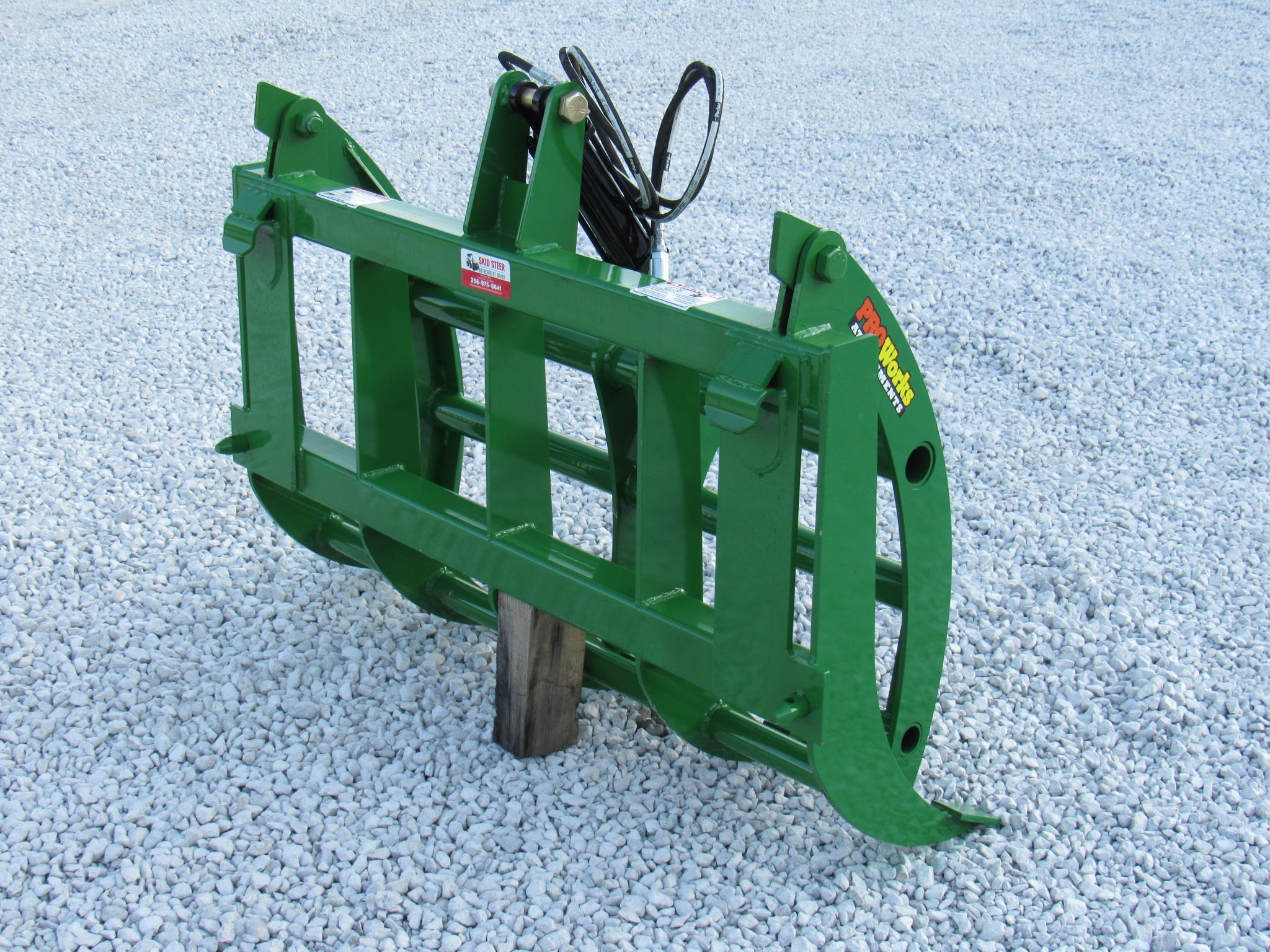 48″ Compact Tractor Root Rake Clam Grapple Fits John Deere Loader