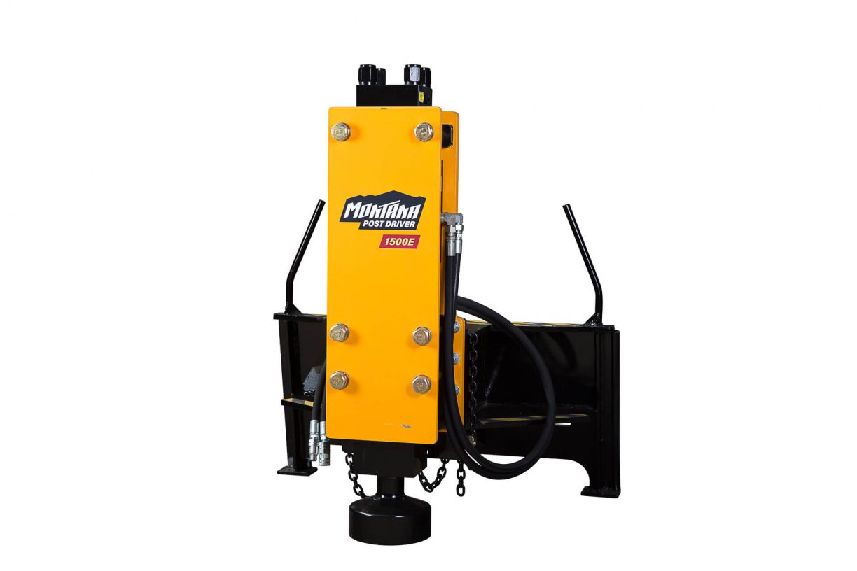 Montana 1500E Rancher Hydraulic Fence Post Driver Fits Skid Steer Quick Attach Skid Steer