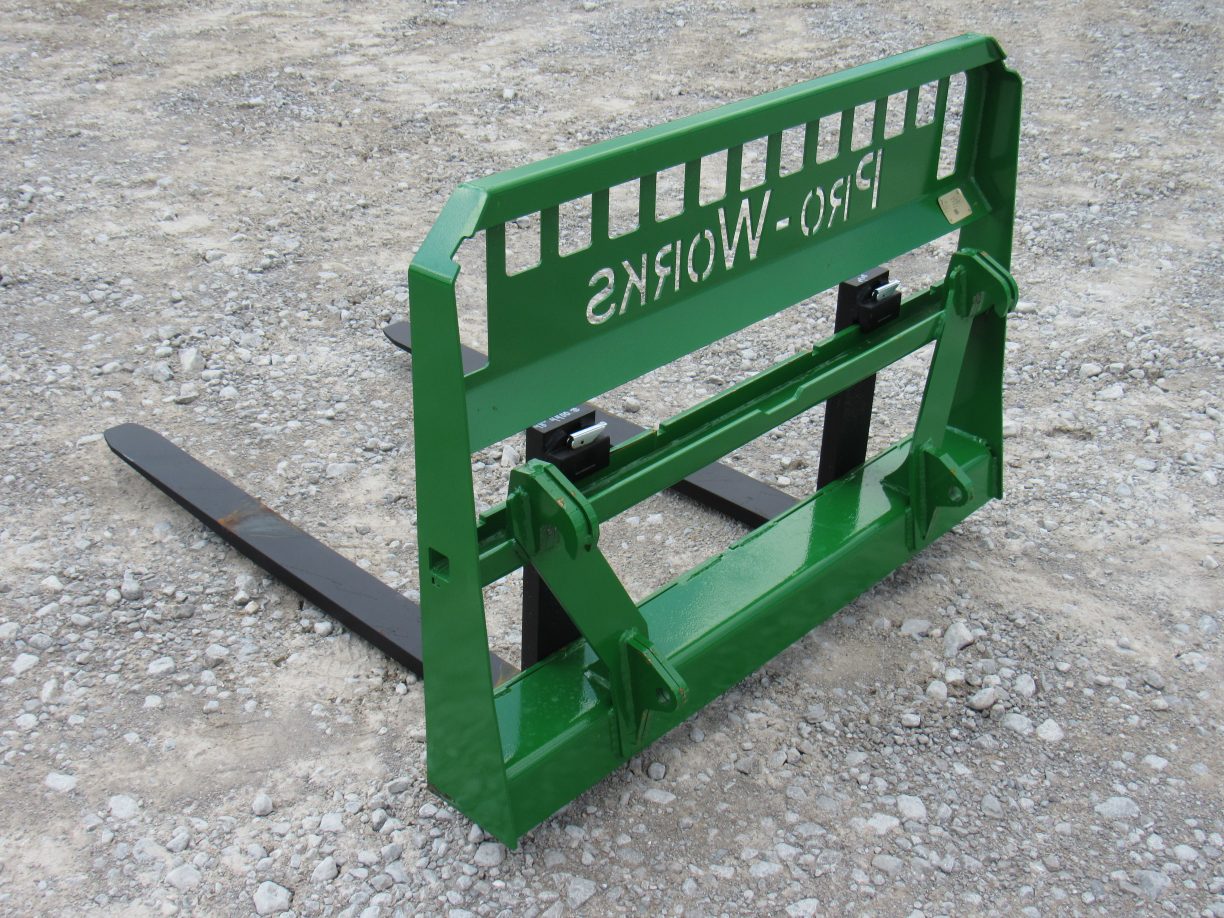 Extreme Duty Pallet Fork Frame with 48″ 4,000 Pound Pallet Forks Fits Euro Global Quicke Loader