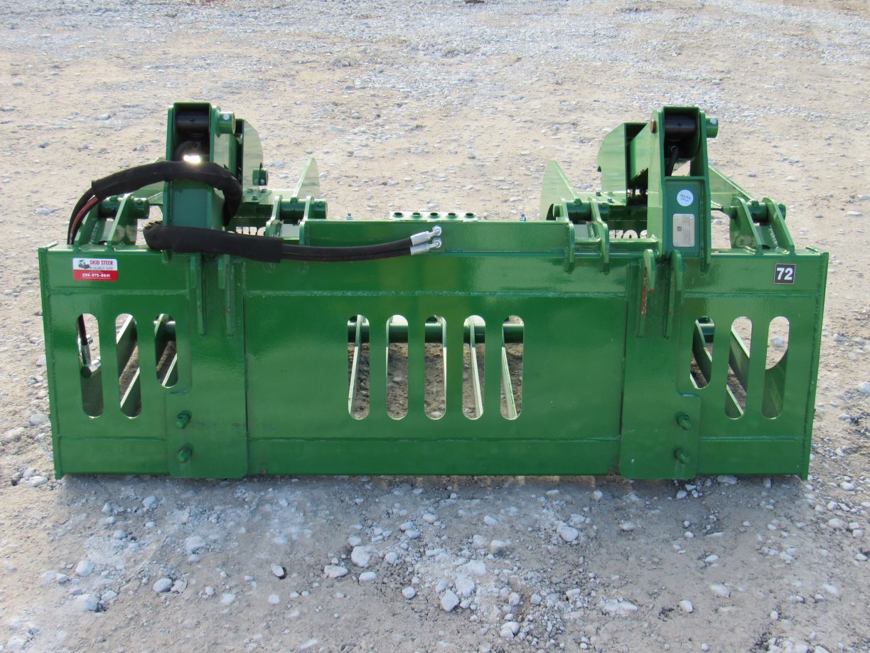 72″ Severe Duty Rock Bucket Grapple with Teeth Fits John Deere Hook and
