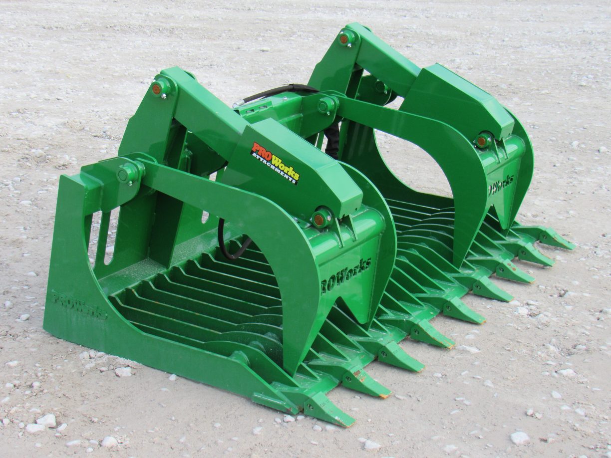 72″ Severe Duty Rock Bucket Grapple with Teeth Fits Euro Global Quicke