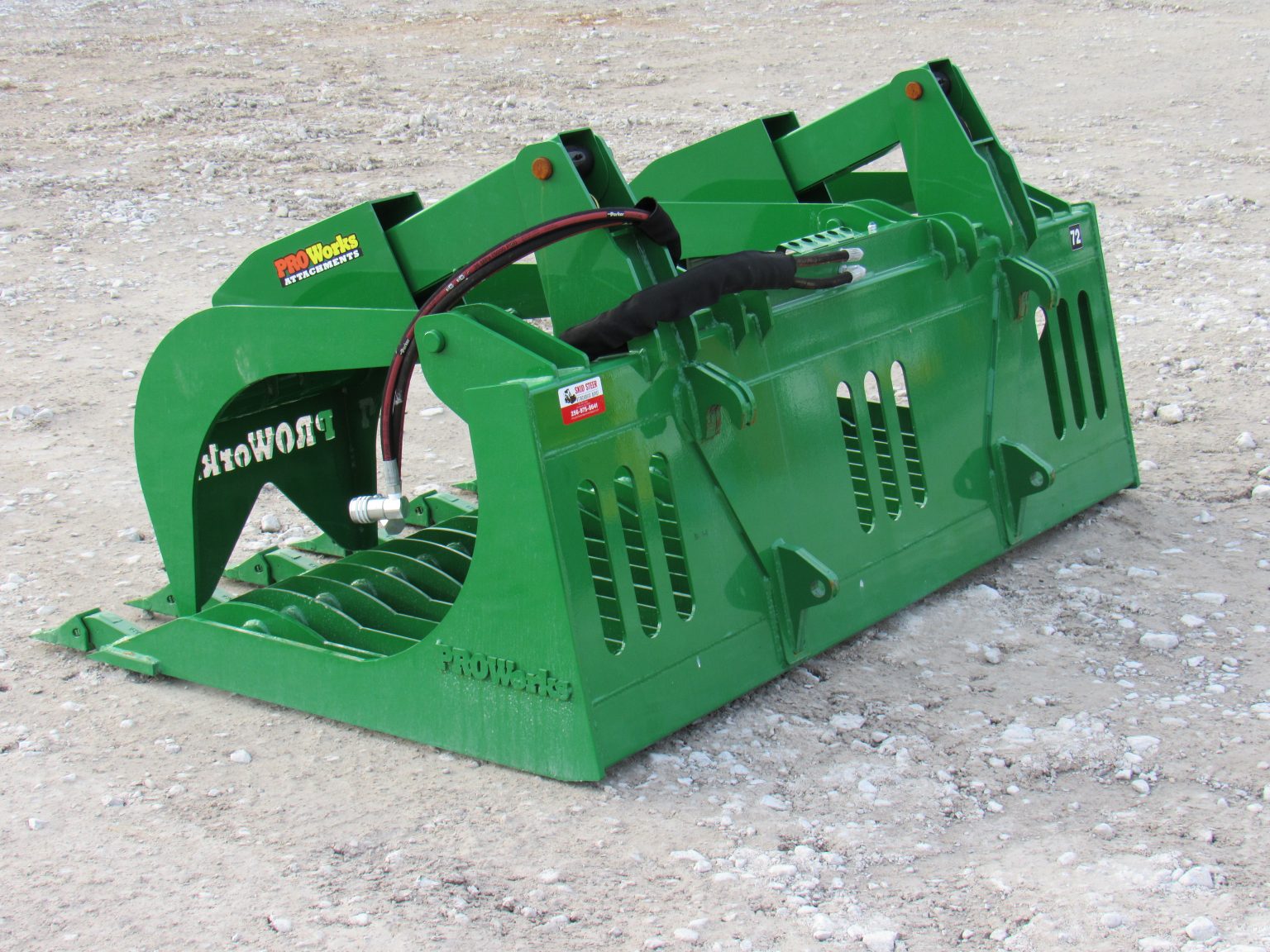 72″ Severe Duty Rock Bucket Grapple with Teeth Fits Euro Global Quicke